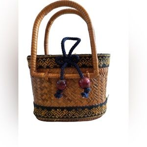 Dainty mini wicker basket purse